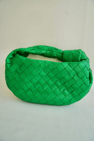 Green Intrecciato Leather Mini Jodie Hobo