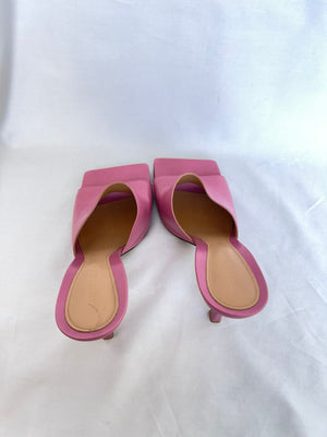Pink Leather Stretch Mules 90