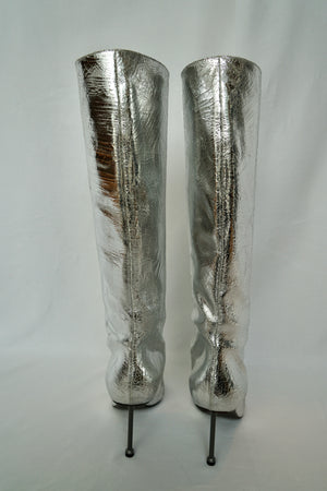 Silver Boots Mid Length