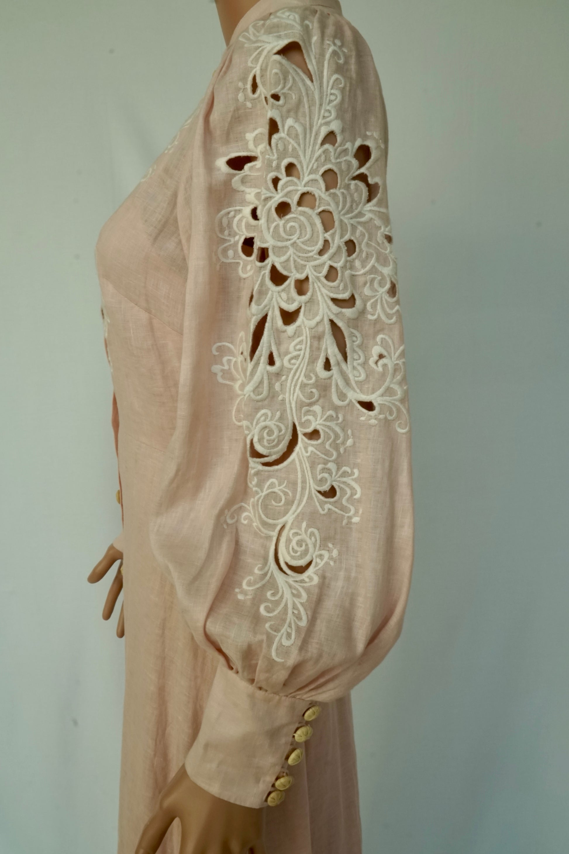 Buttoned Midi Dress in Linen