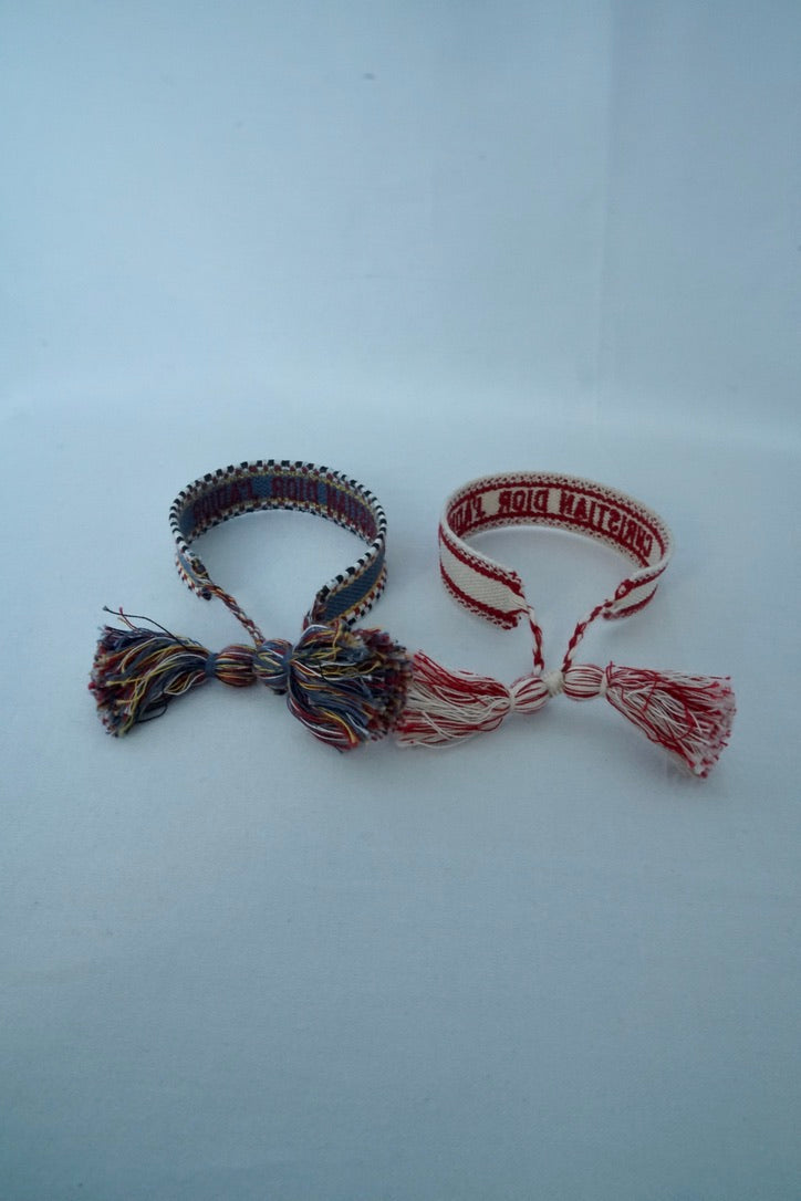 Bracelet Set Red and Blue Embroidery