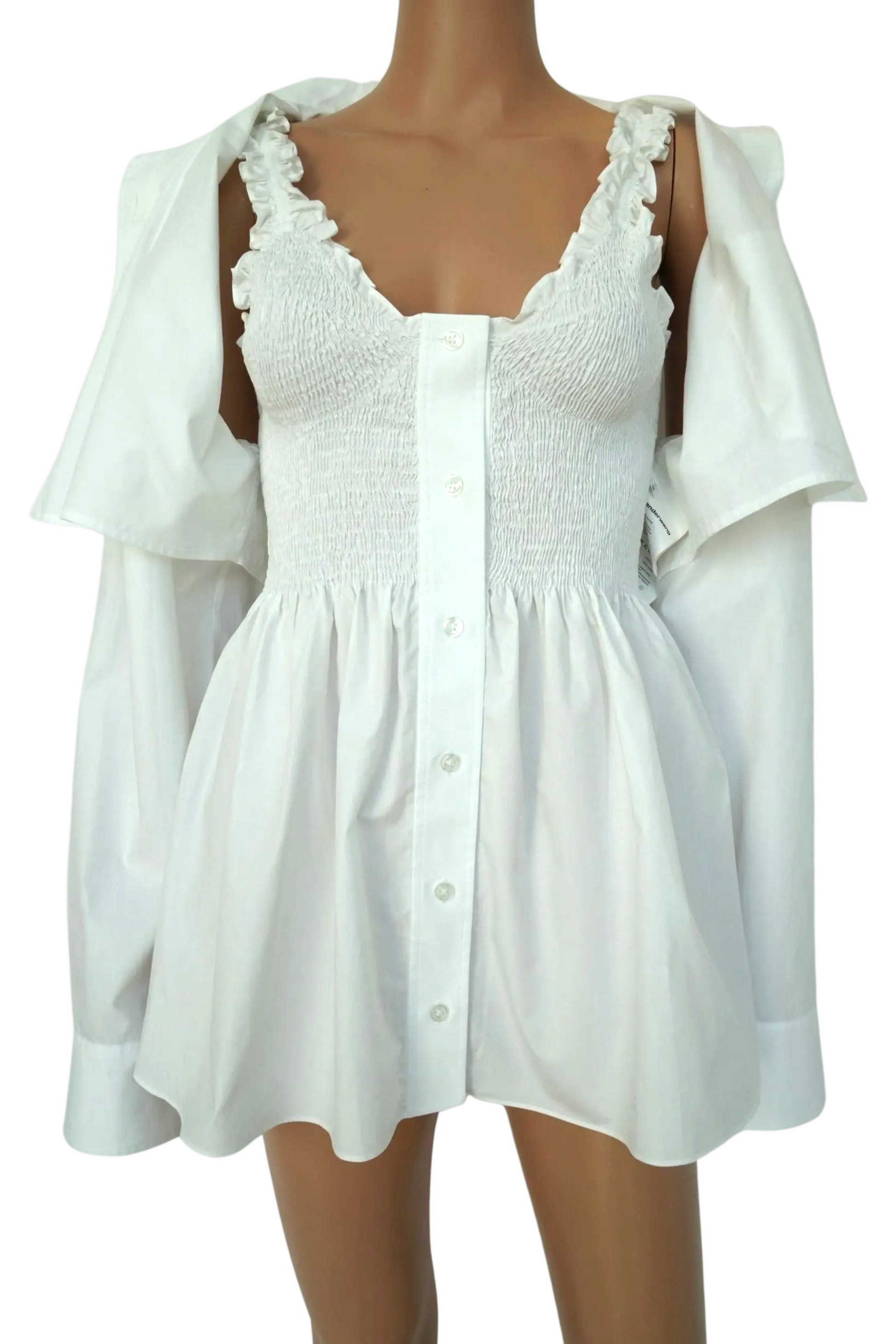 Two Piece White Shirt Dress