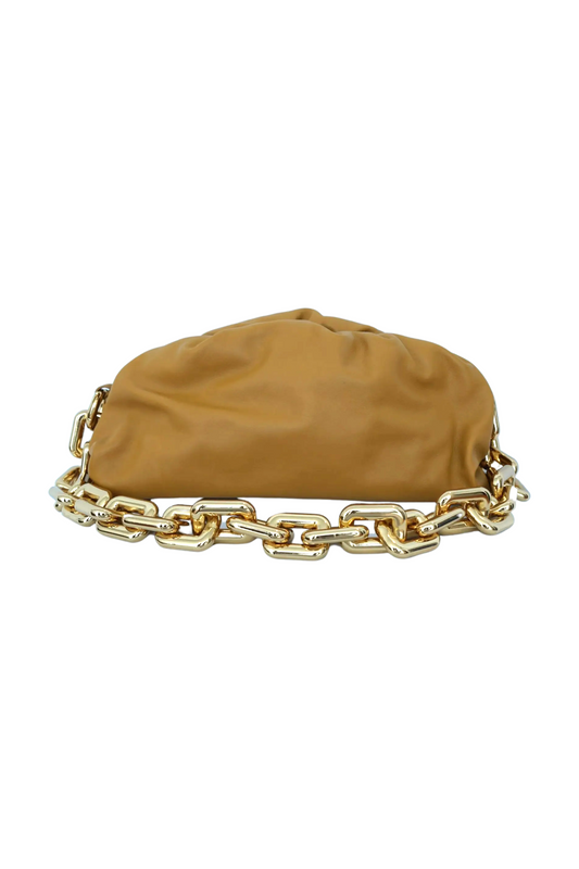 Yellow 'The Chain Pouch' Clutch Bag Chain