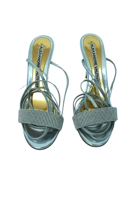 Kim Leather Sandals with Crystal