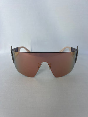 Fendi Pink Acetate FF 0382 Mirror Shield Sunglasses